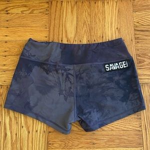 Savage Barbell Black Tie Dye Booty Shorts